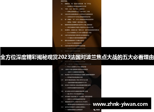 全方位深度精彩揭秘观赏2023法国对波兰焦点大战的五大必看理由